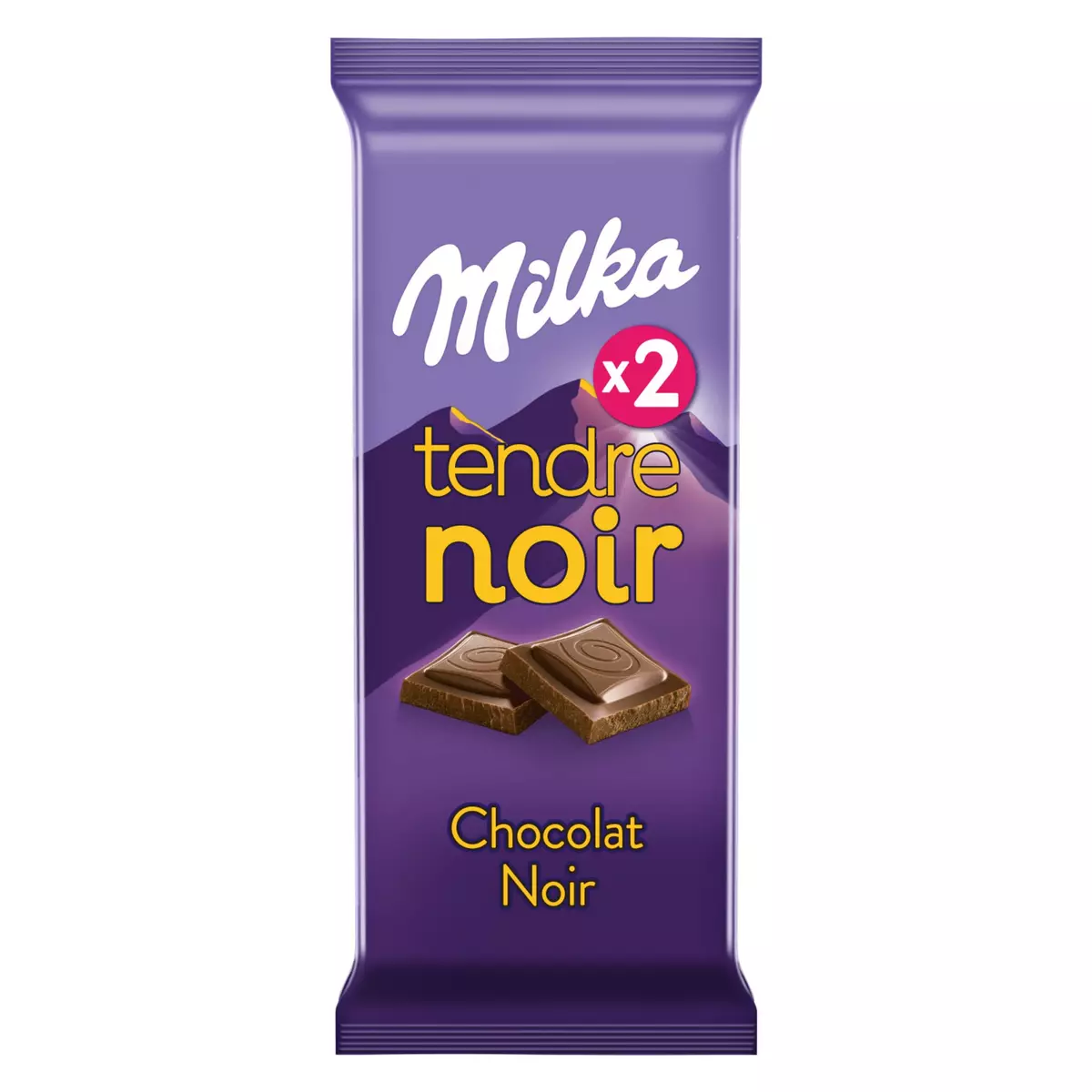 MILKA Tablette de chocolat tendre noir 2 pièces 2x85g