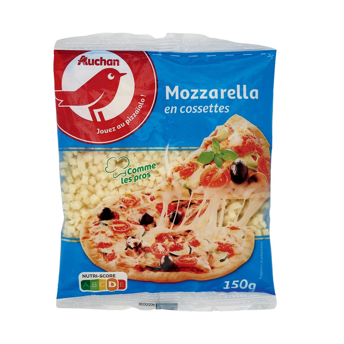 AUCHAN Mozzarella en cossettes 150g