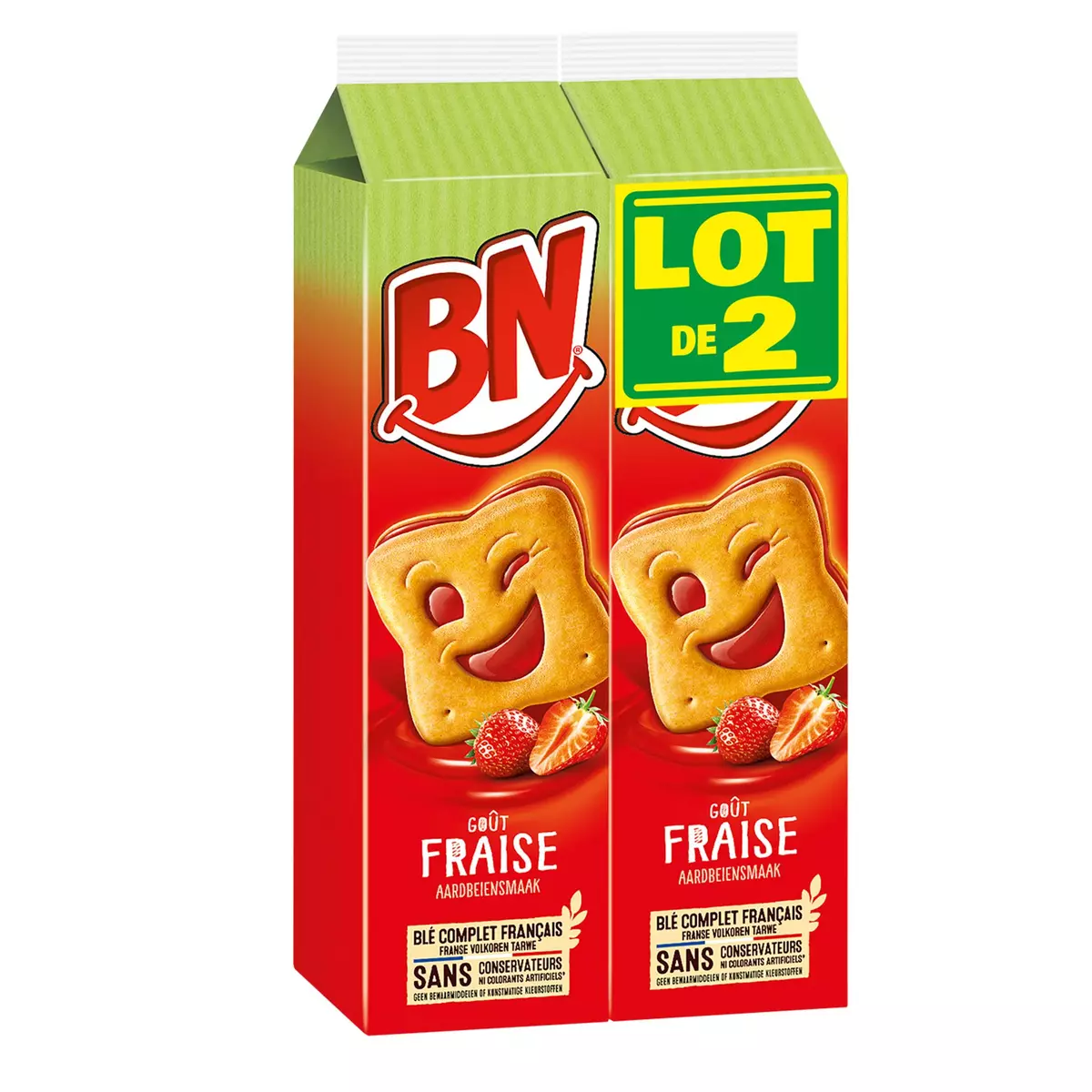 BN Biscuit goût fraise 2x285g