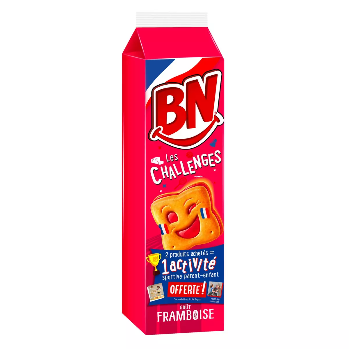 BN Biscuits fourrés aux céréales complètes goût framboise 285g