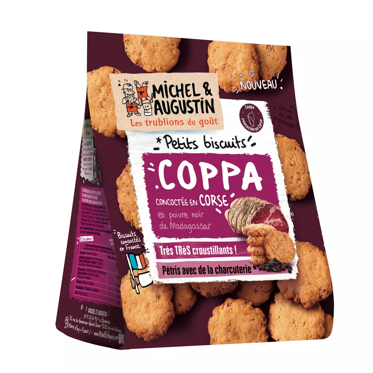 MICHEL ET AUGUSTIN Biscuits apéritifs crackers à la Coppa 90g
