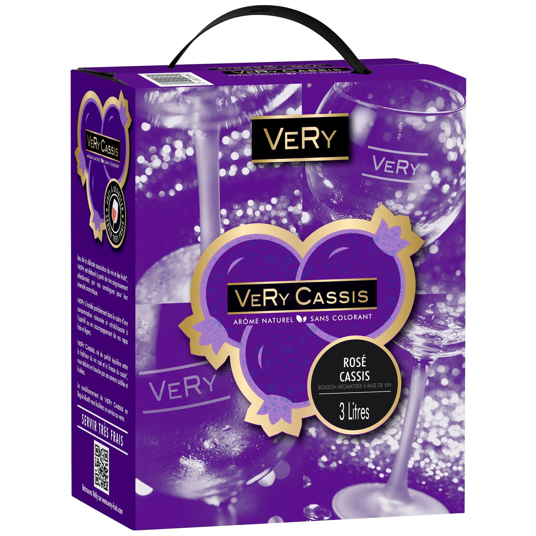 VERY Boisson à base de vin rosé saveur cassis 3l