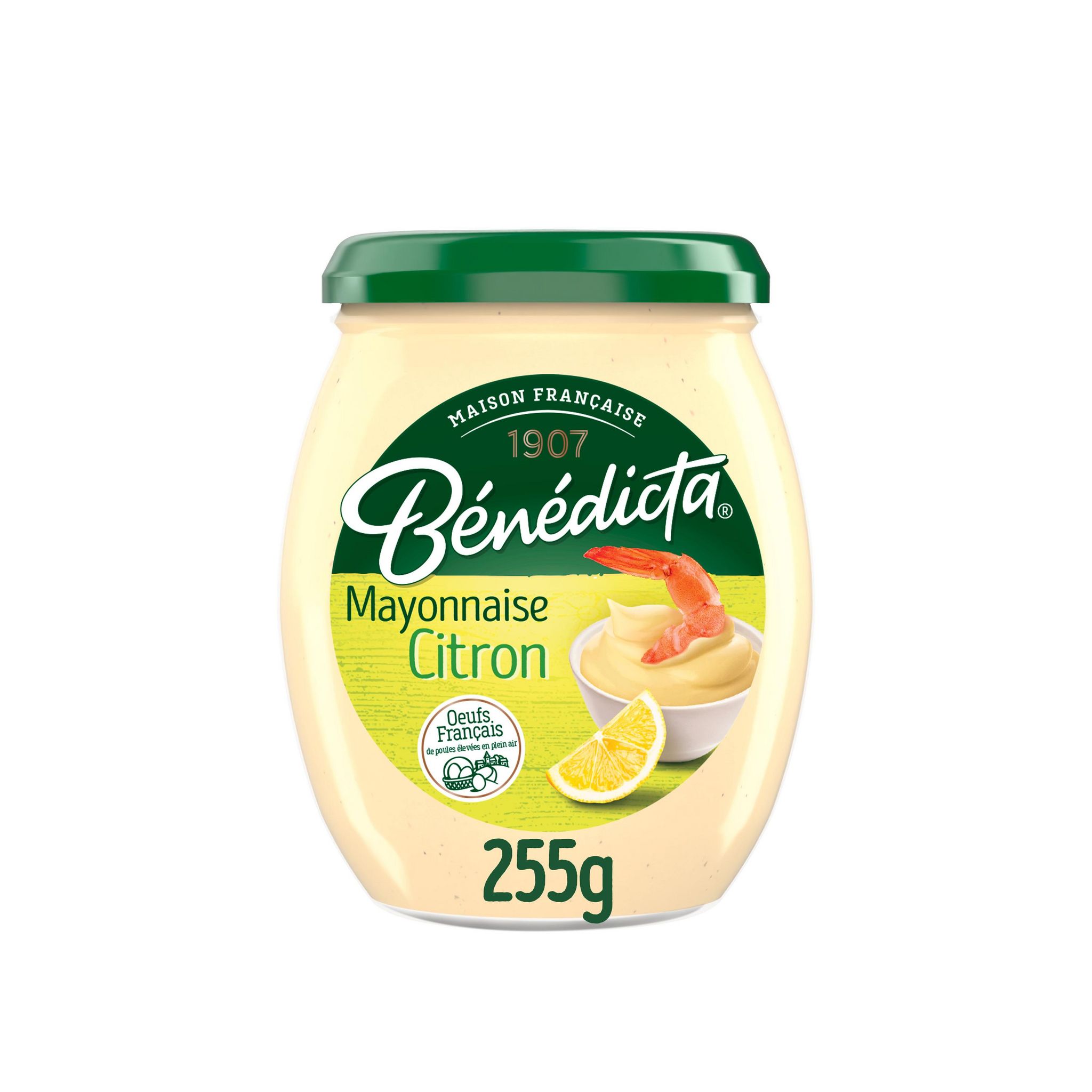 Voir la diapositive 2 : BENEDICTA Mayonnaise au citron bocal 255g