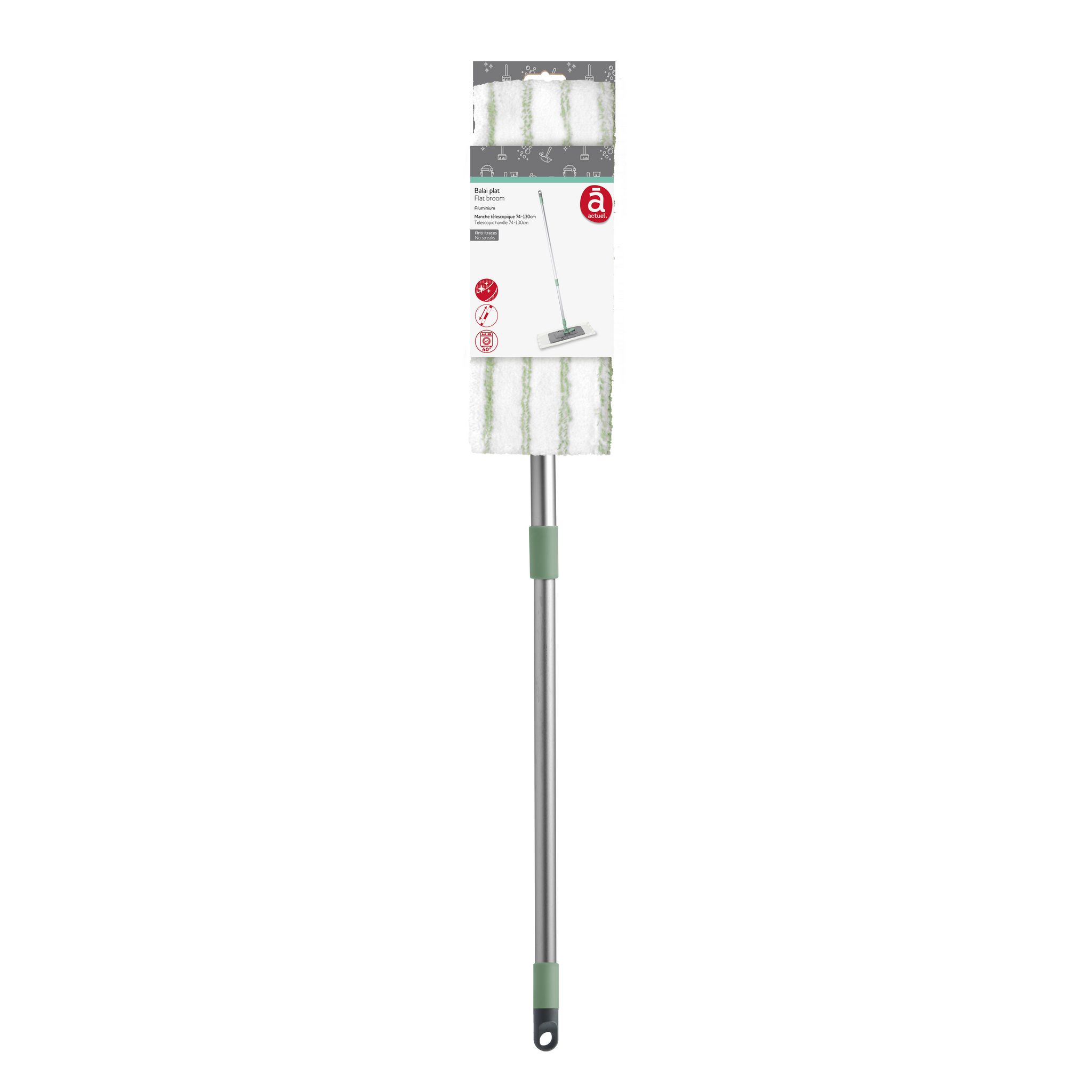ACTUEL Balai plat aluminium microfibre x1