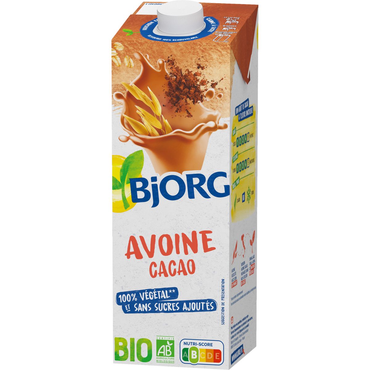 BJORG Boisson végétale avoine cacao bio 1l