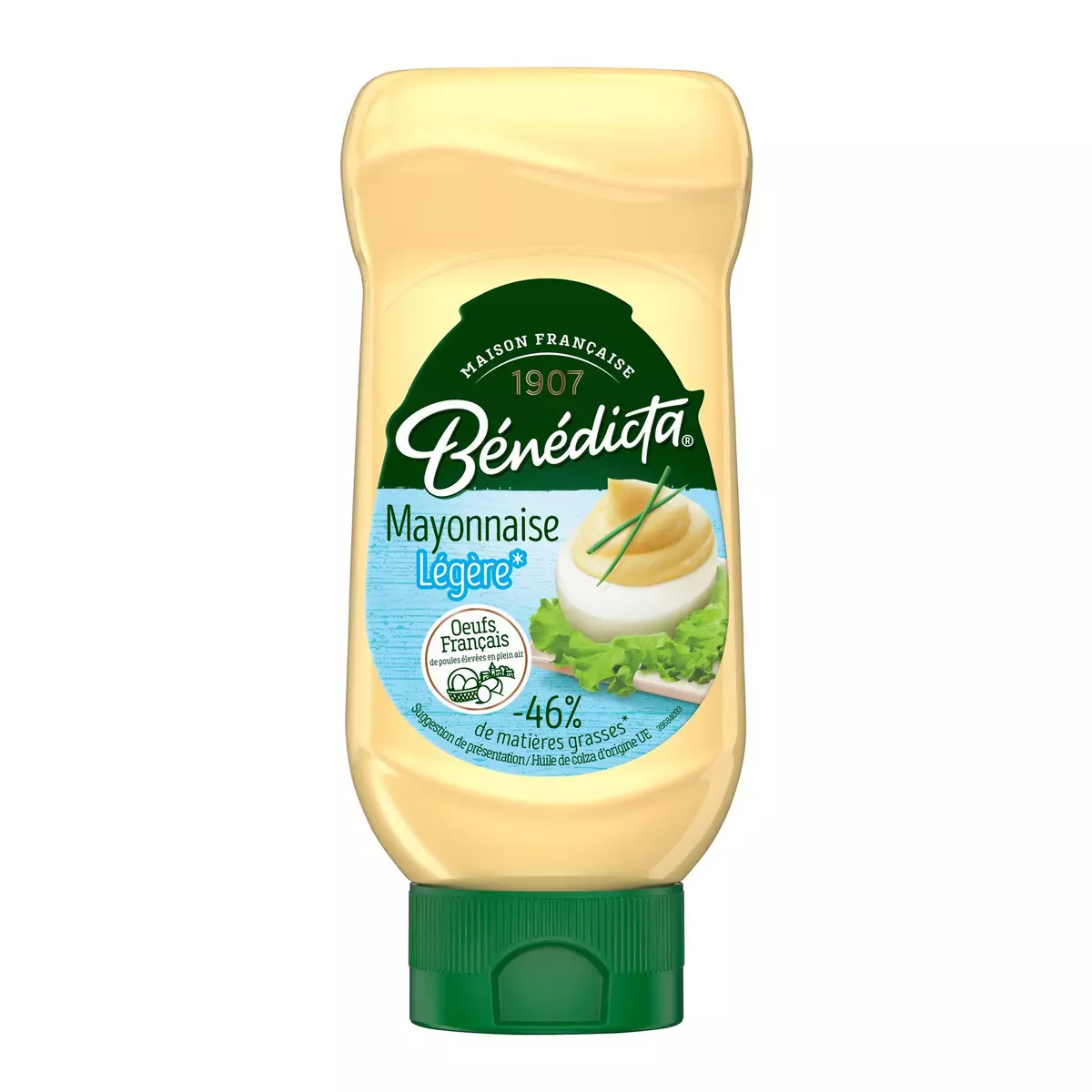 BENEDICTA Mayonnaise légère moins de matières grasses flacon souple 415g