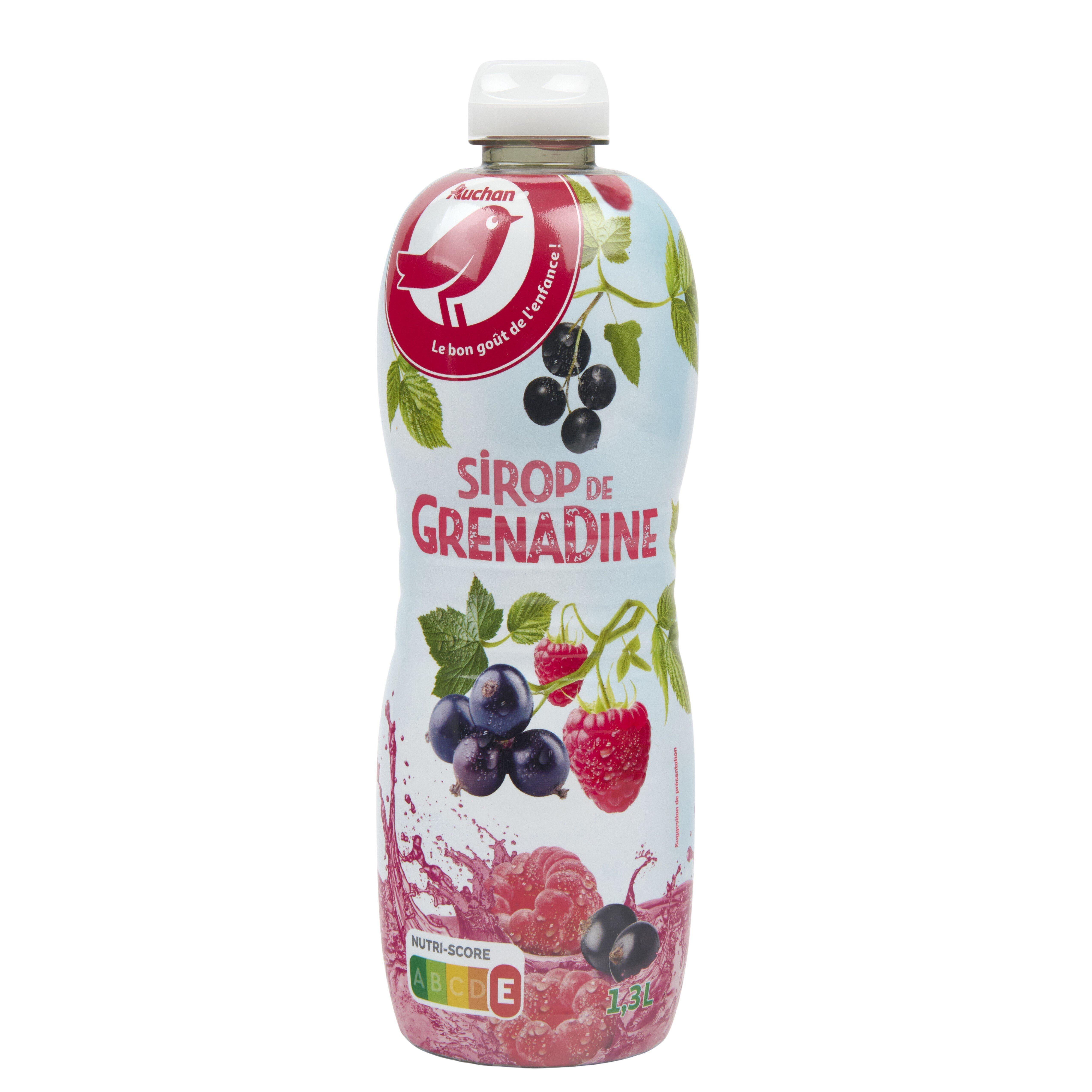 Voir la diapositive 2 : AUCHAN Sirop de grenadine 1,3l