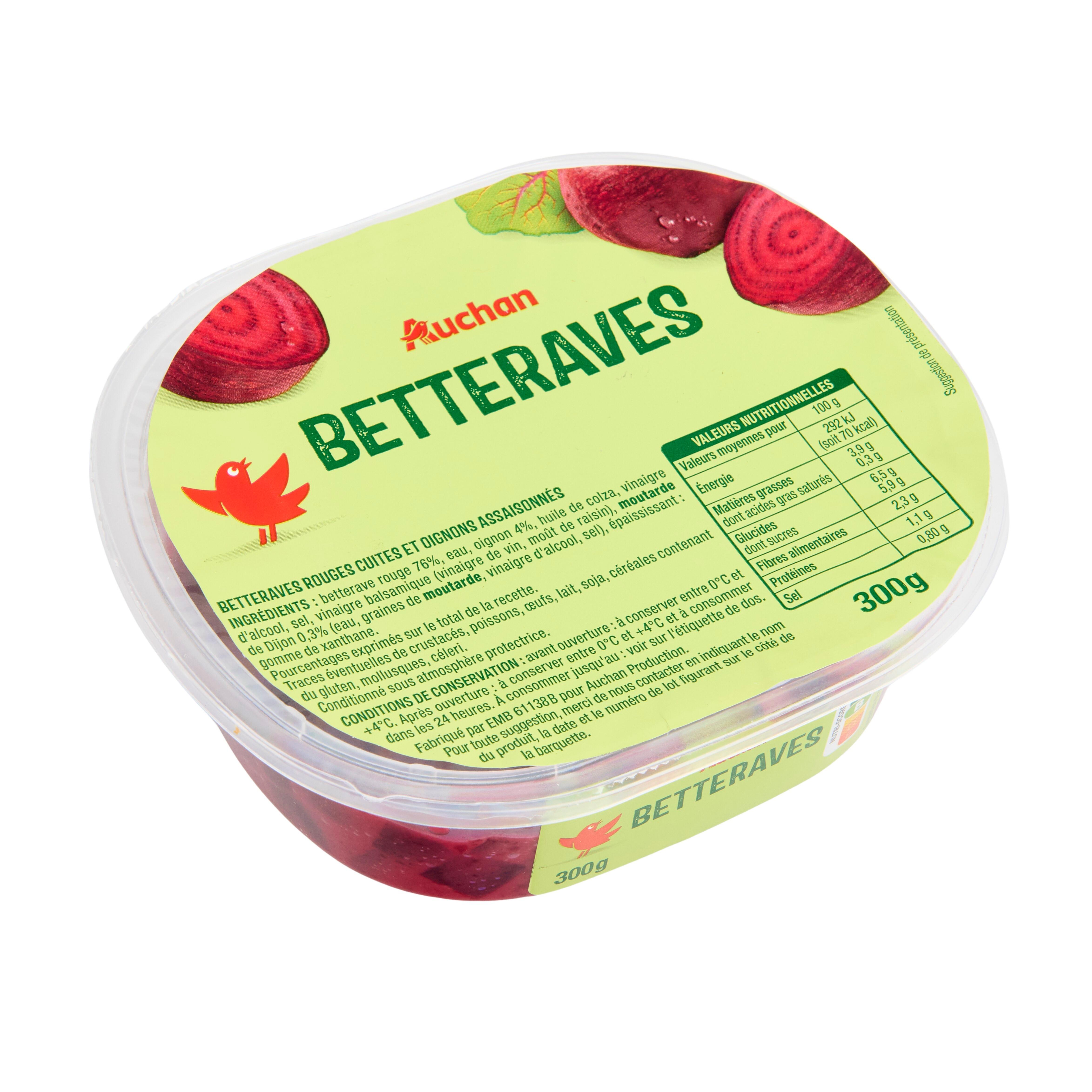 Voir la diapositive 2 : AUCHAN Betteraves rouges 300g