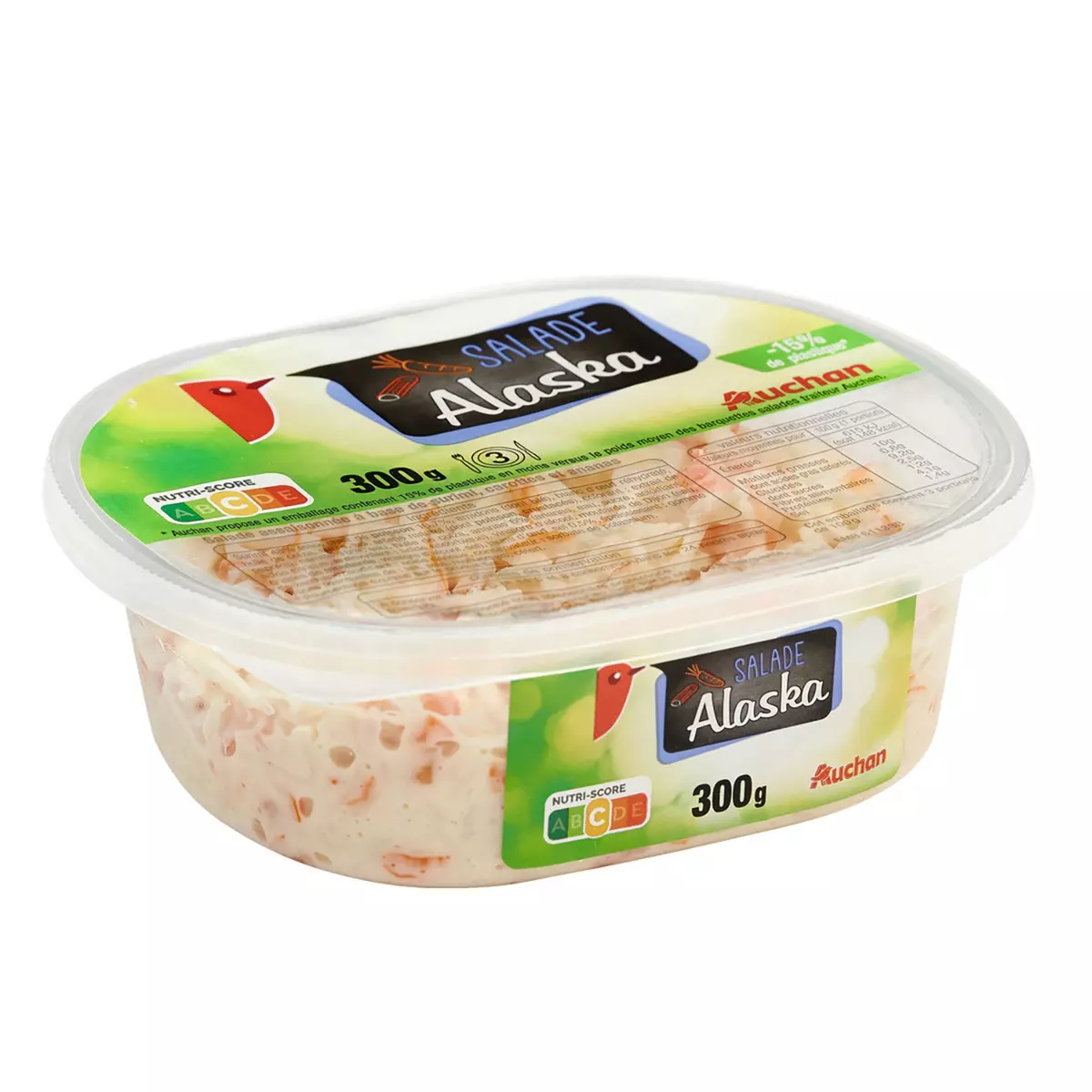 AUCHAN Salade Alaska au surimi carottes et ananas 300g