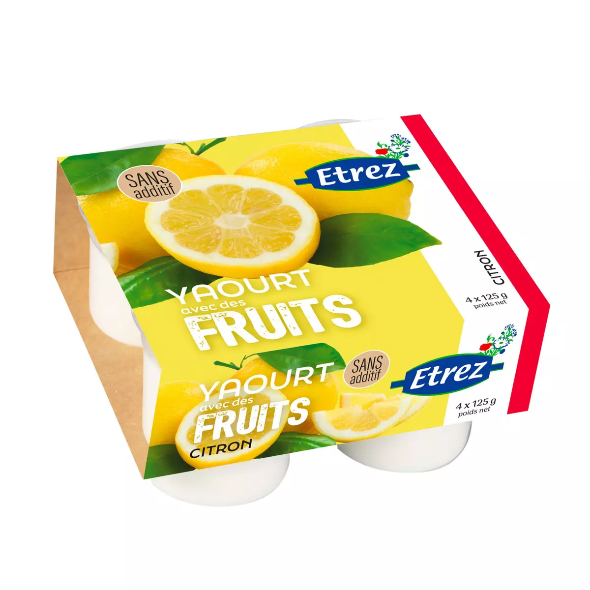 ETREZ Yaourt avec des fruits citron 4x125g