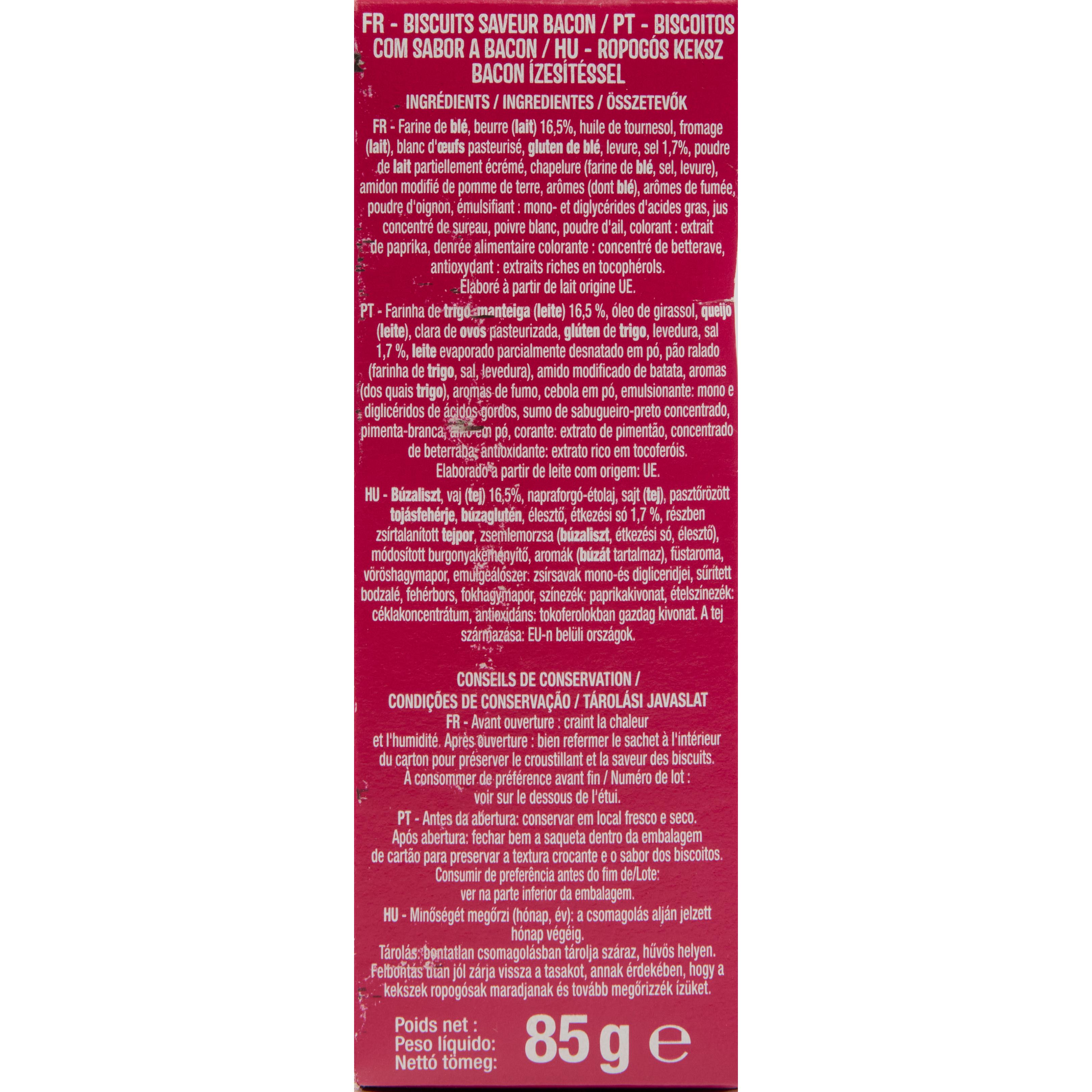 Voir la diapositive 5 : AUCHAN Biscuits saveur bacon 85g