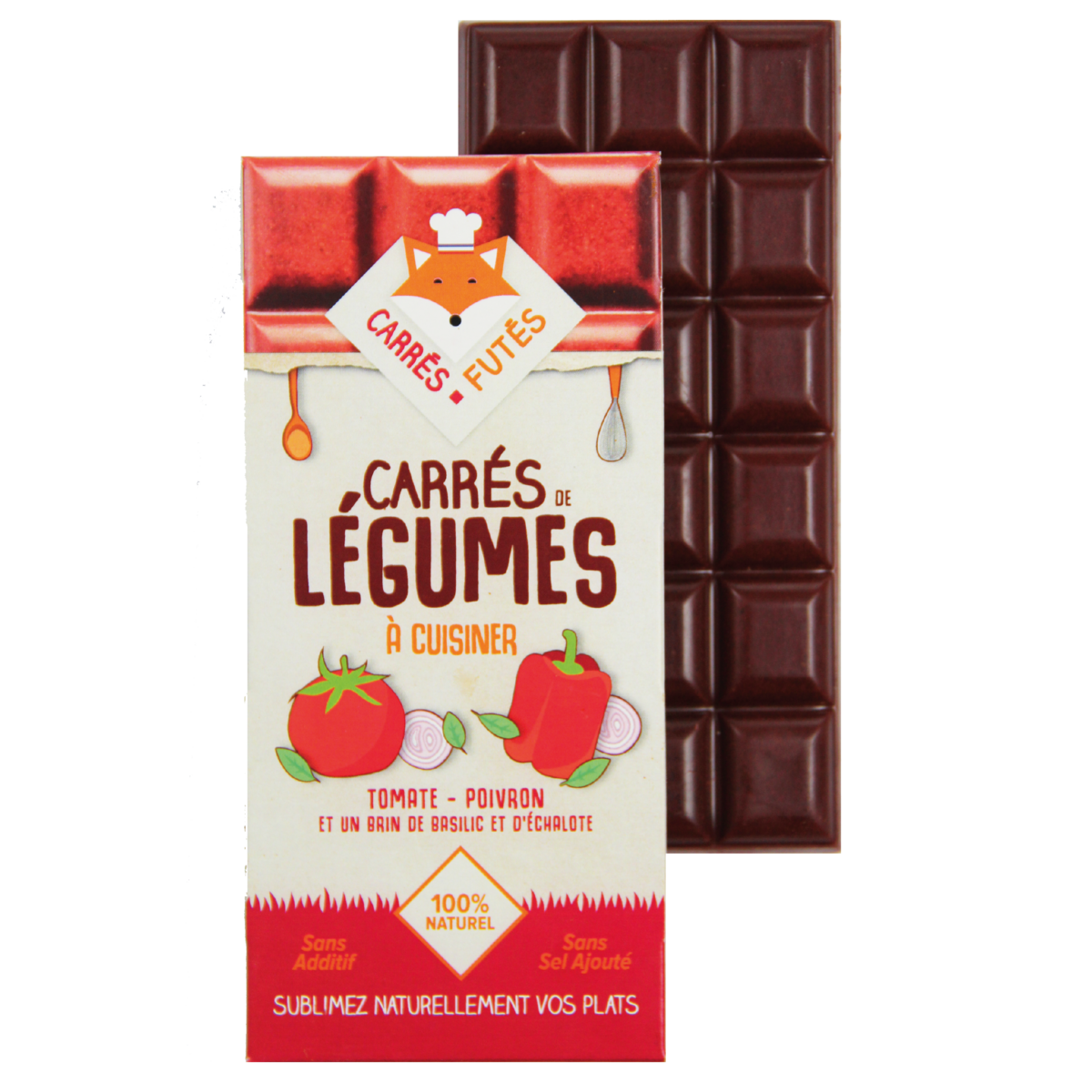 CARRES FUTES Carrés de légumes à cuisiner tomate poivron et un brin de basilic et d'échalote  65g