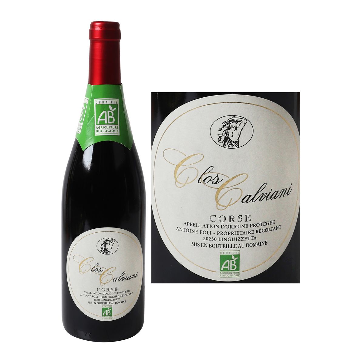 Vin rouge AOP Corse Clos Calviani bio 75cl
