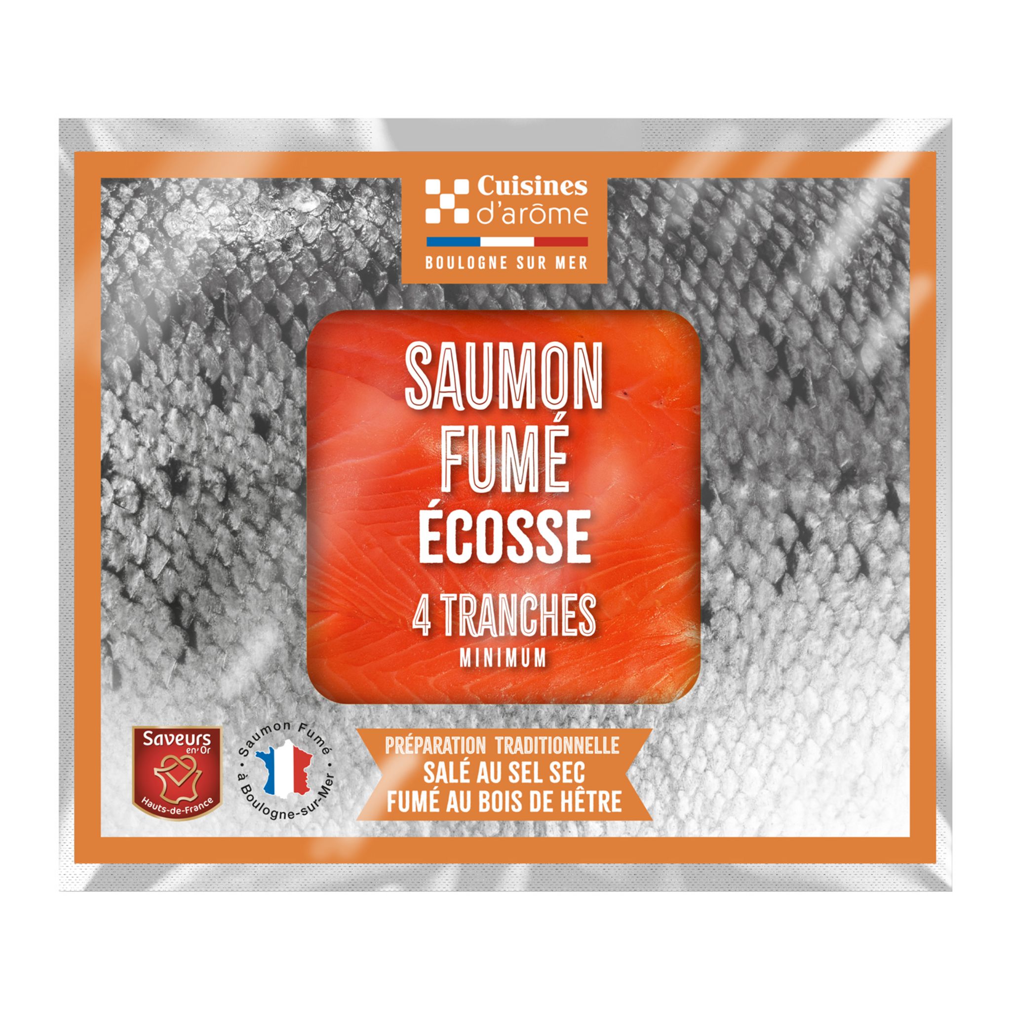 CUISINES D AROME Saumon Fum cosse 120g 4 Tranches Pas Cher Auchan fr