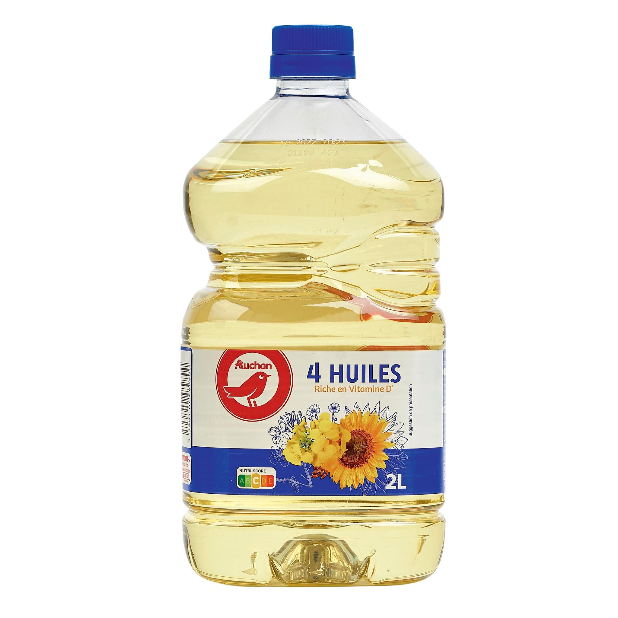 Voir la diapositive 2 : AUCHAN 4 Huiles riche en vitamine D 2l