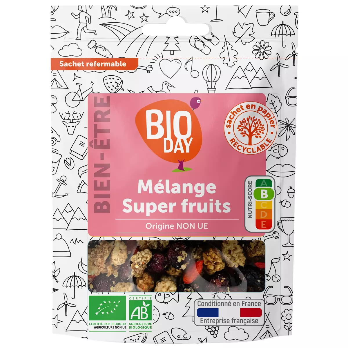 BIODAY Mélange super fruits bio 125g