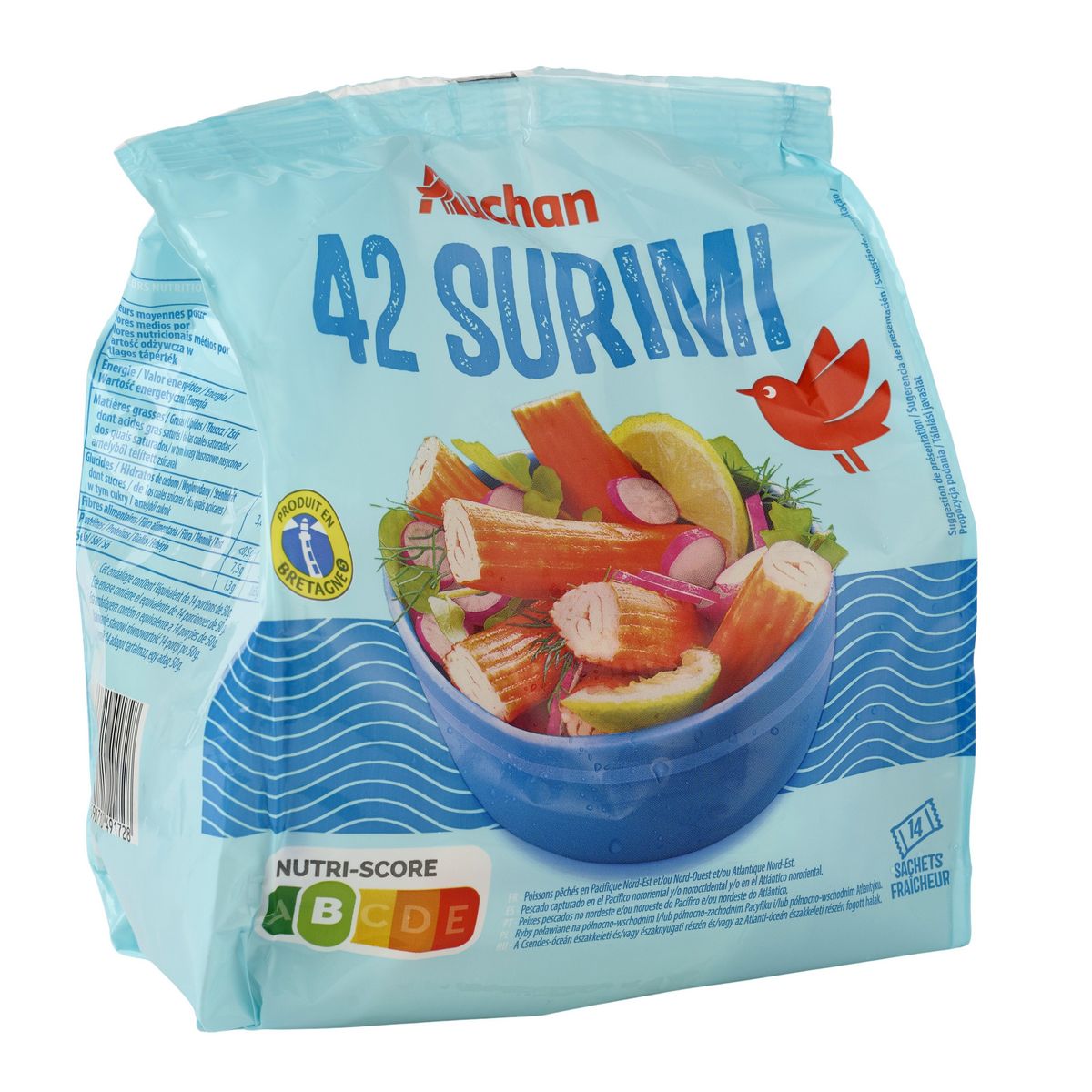 AUCHAN Bâtonnet de surimi 42 pièces 700g
