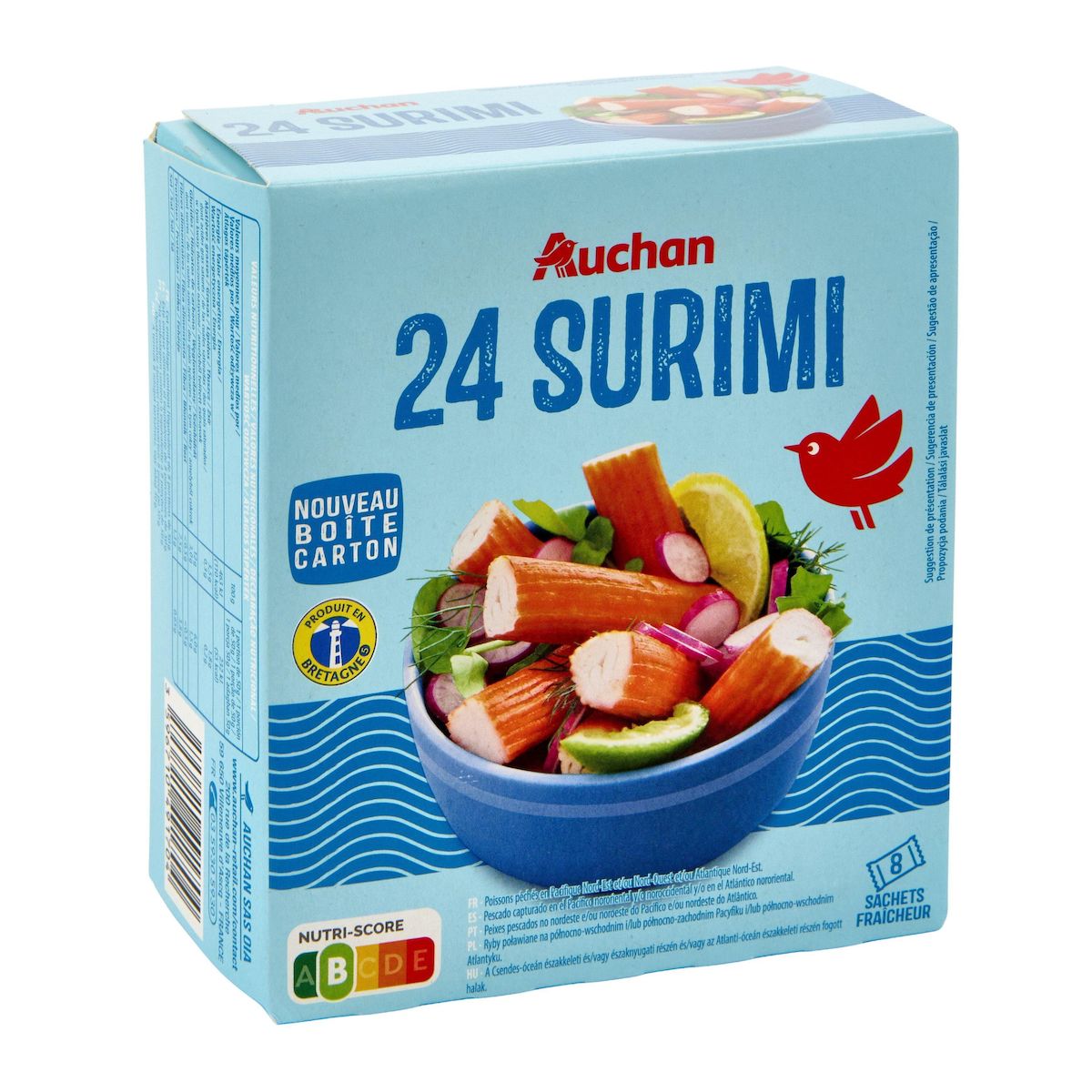 AUCHAN Bâtonnets de surimi 24 pièces 400g