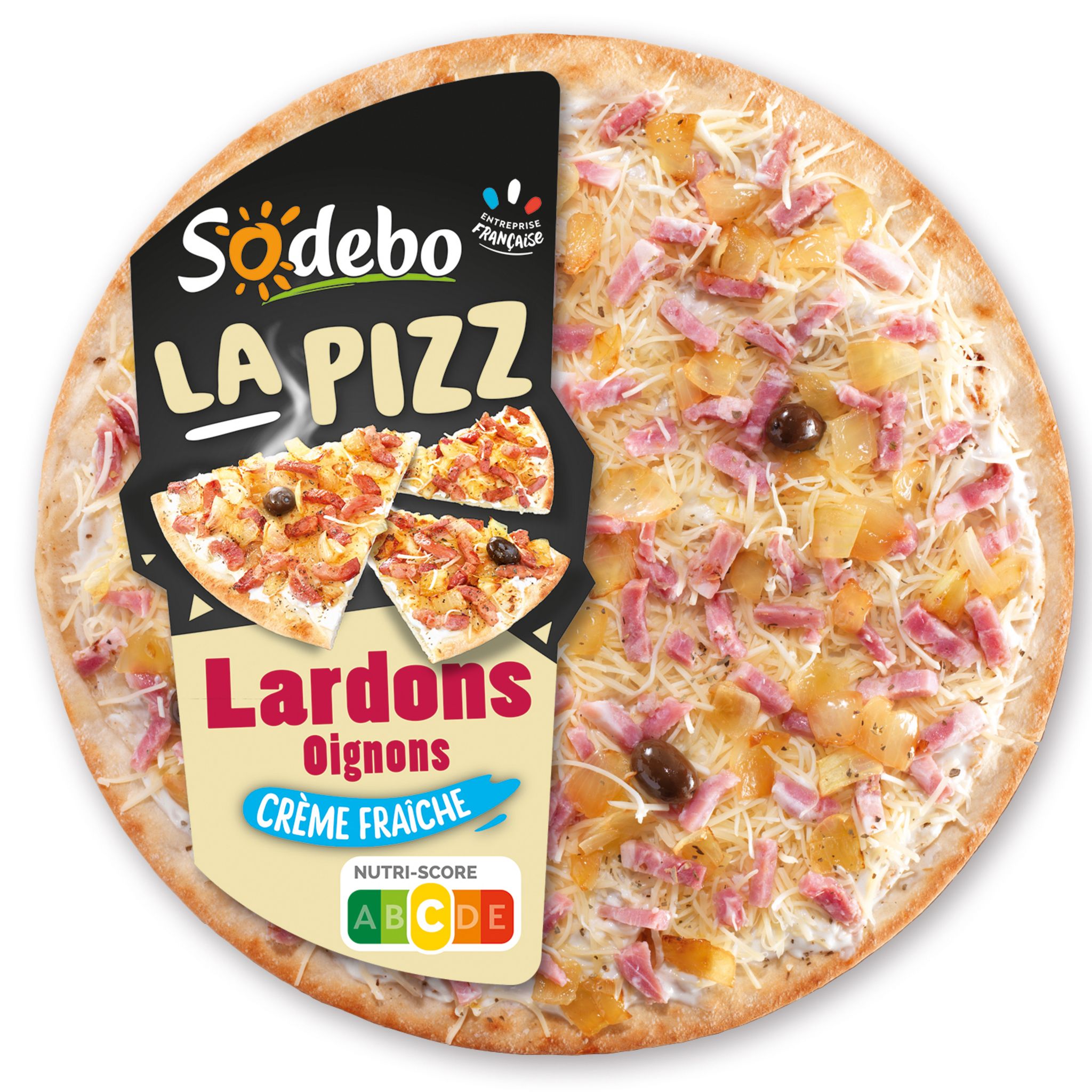 SODEBO Pizza lardons oignons crème fraîche 470g