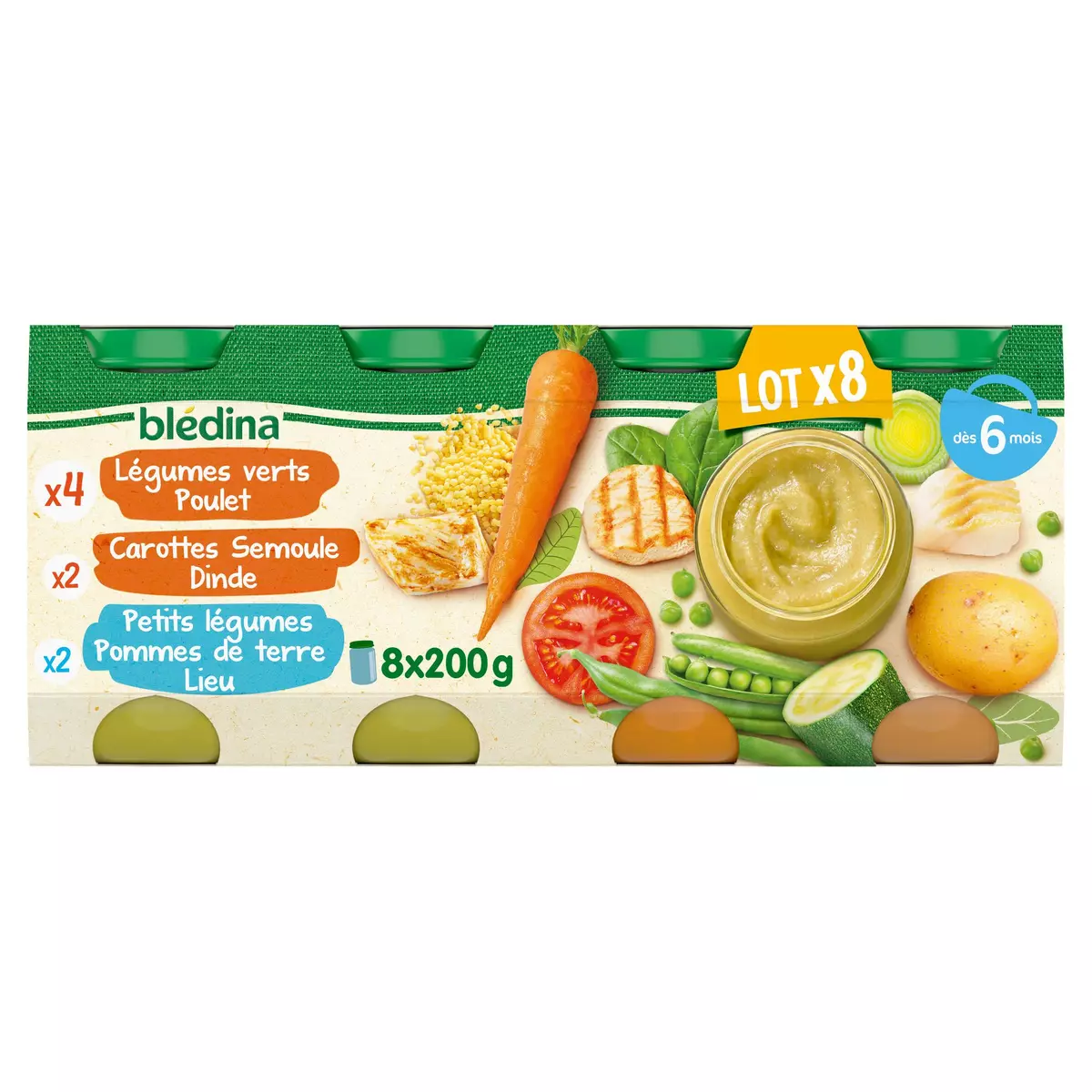 Petit pot bébé dès 6 mois carottes patates douces Bledina 2x200g sur