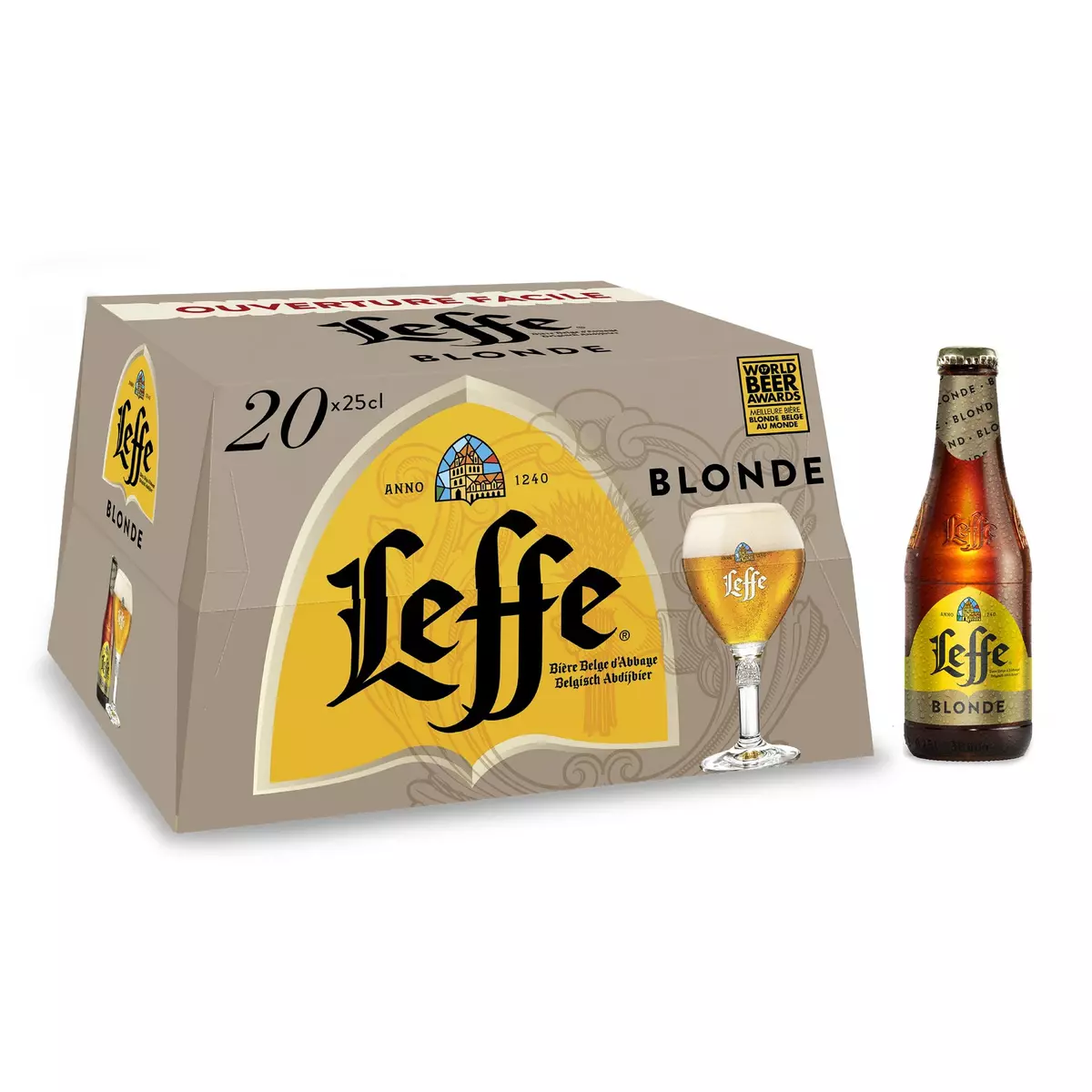LEFFE Bière blonde 6,6% bouteilles 20x25cl