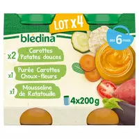 Petit pot bébé dès 6 mois légumes verts poulet Bledina 8x200g sur