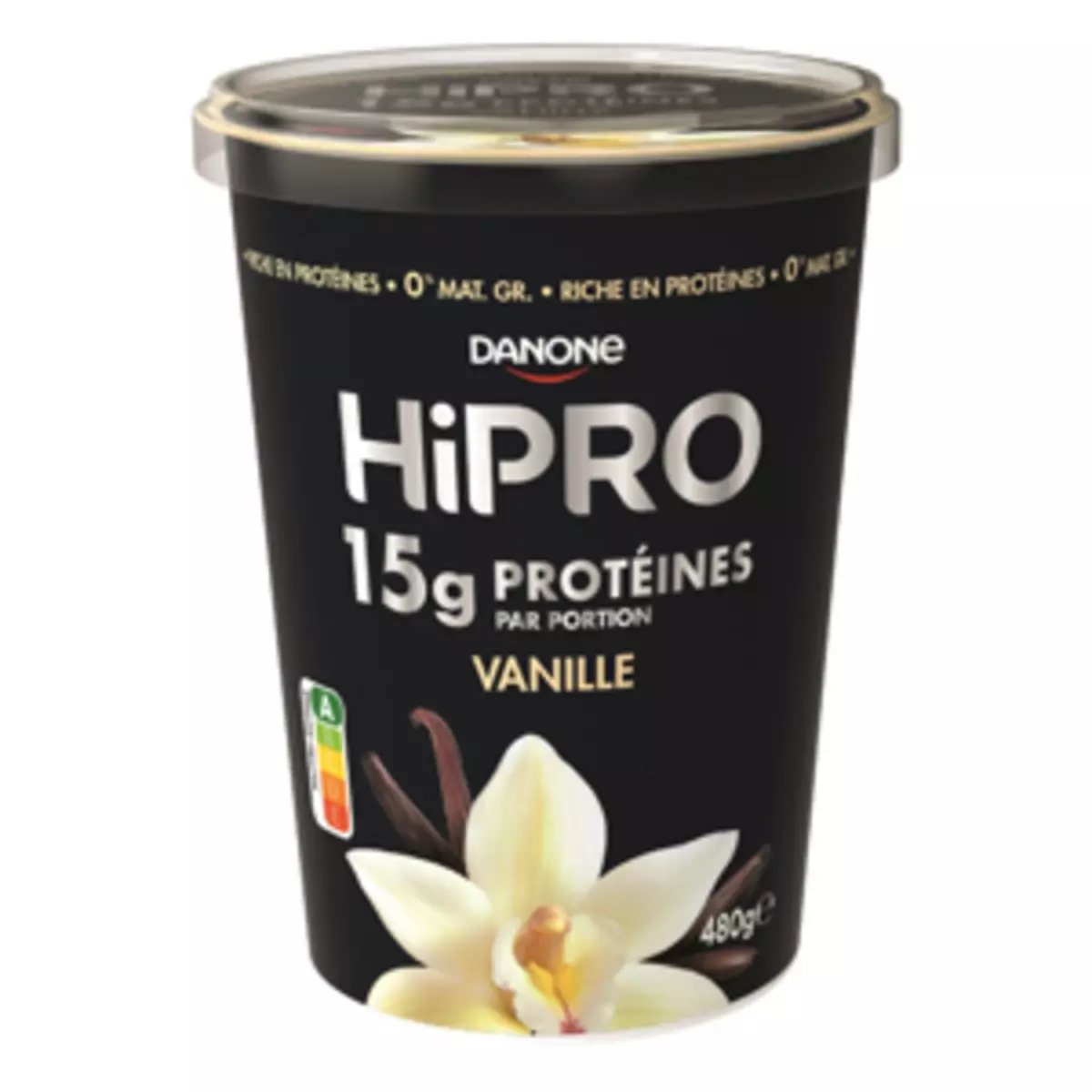 HIPRO Yaourt protéiné saveur vanille 0% MG 480g
