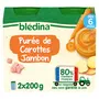 BLEDINA Petit pot purée de carottes jambon dès 6 mois 2x200g