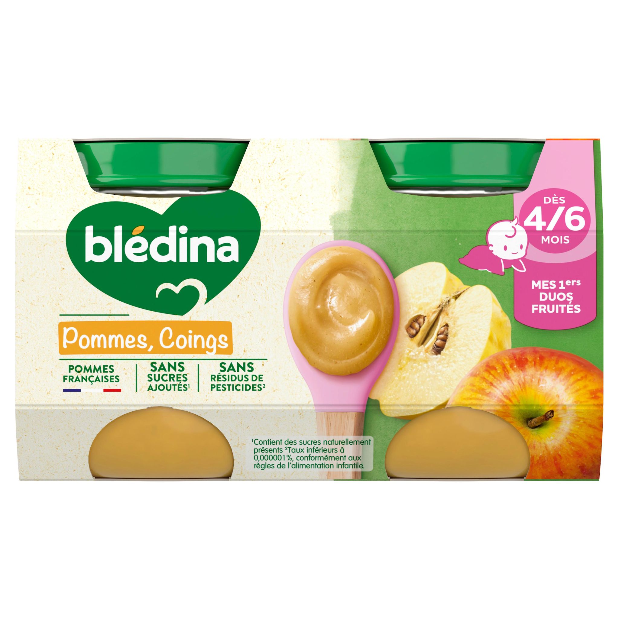 BLEDINA Petit pot pommes coing dès 4 à 6 mois 4x130g