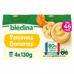 BLEDINA Petit pot dessert pommes bananes dès 4/6 mois 4x130g