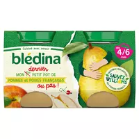 AUCHAN BABY BIO Petit pot dessert pomme mangue dès 4 mois 4x100g
