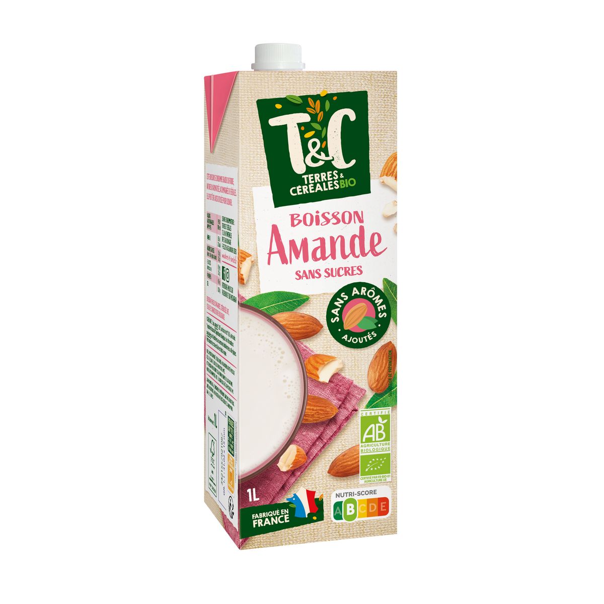 TERRES ET CEREALES BIO Boisson d'amande sans sucres bio 1l