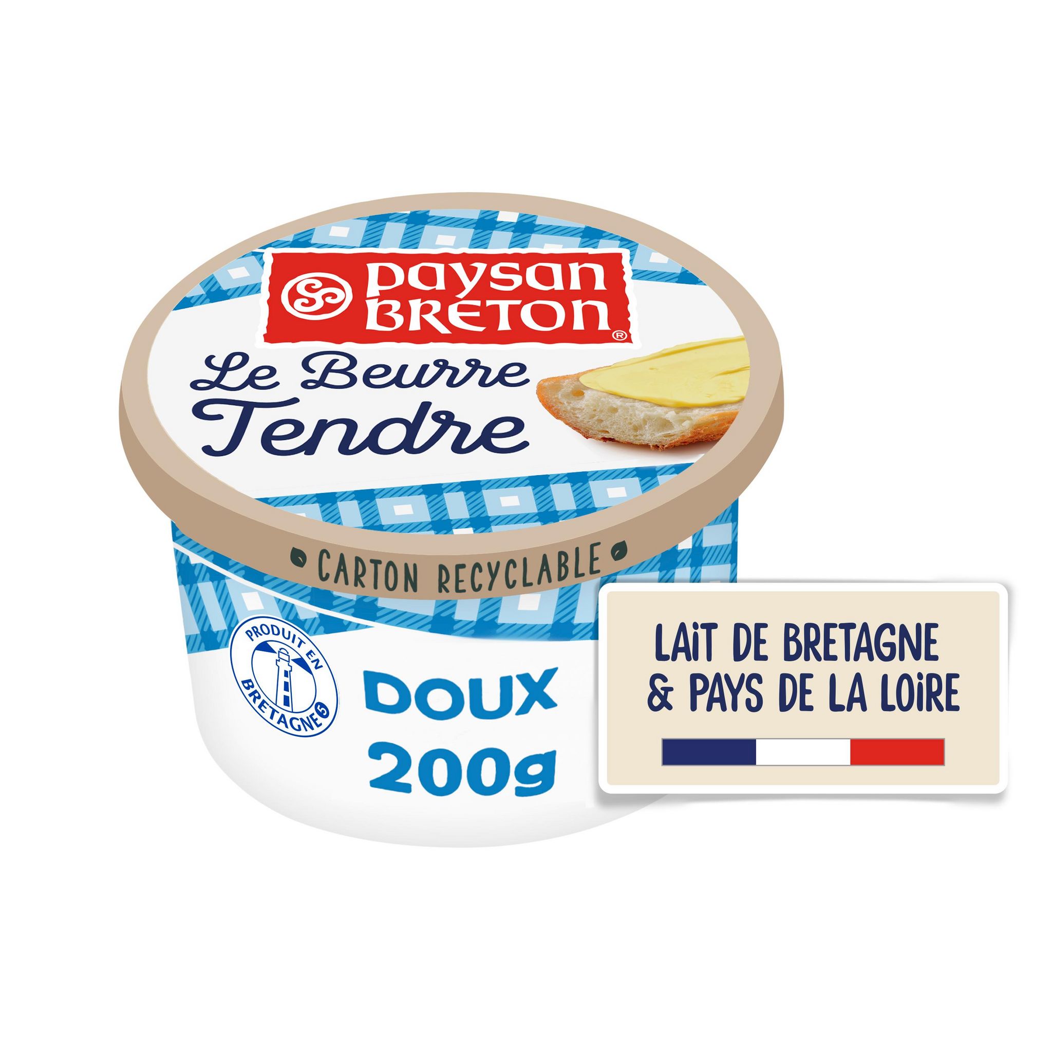 Voir la diapositive 2 : PAYSAN BRETON Beurre tendre doux 82%MG 200g