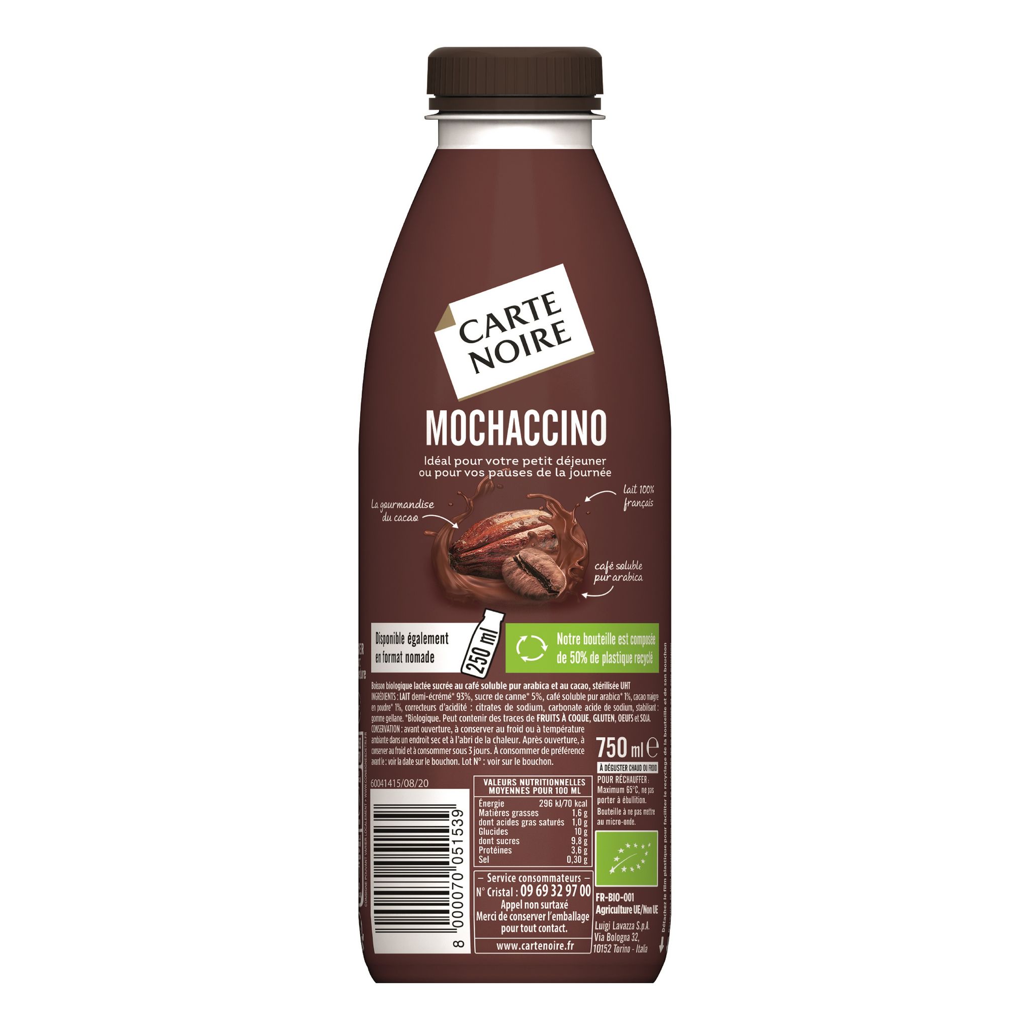 Voir la diapositive 2 : CARTE NOIRE Mochaccino prêt à boire pur arabica bio 750ml