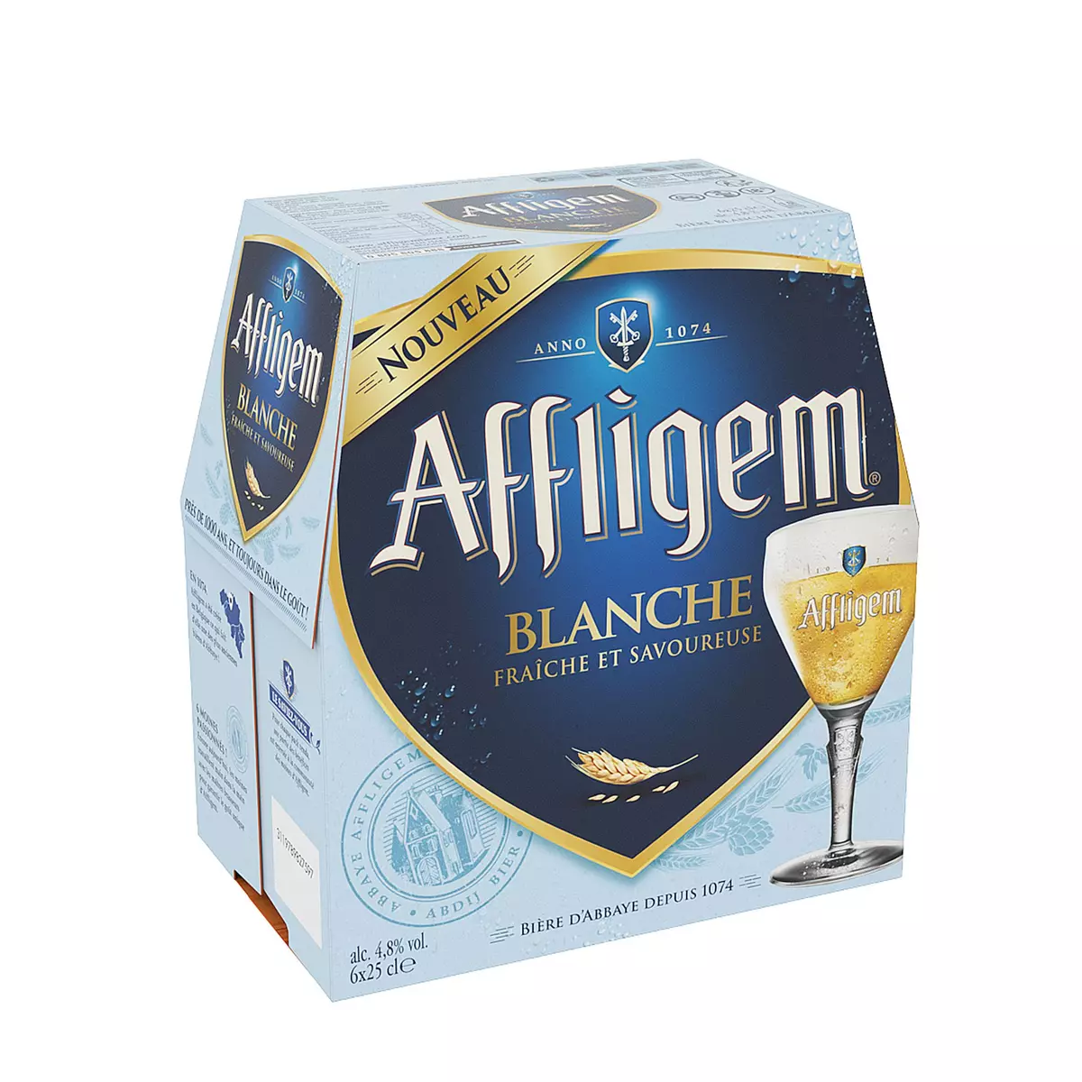 AFFLIGEM Bière blanche belge d'abbaye 4.8% bouteilles 6x25cl