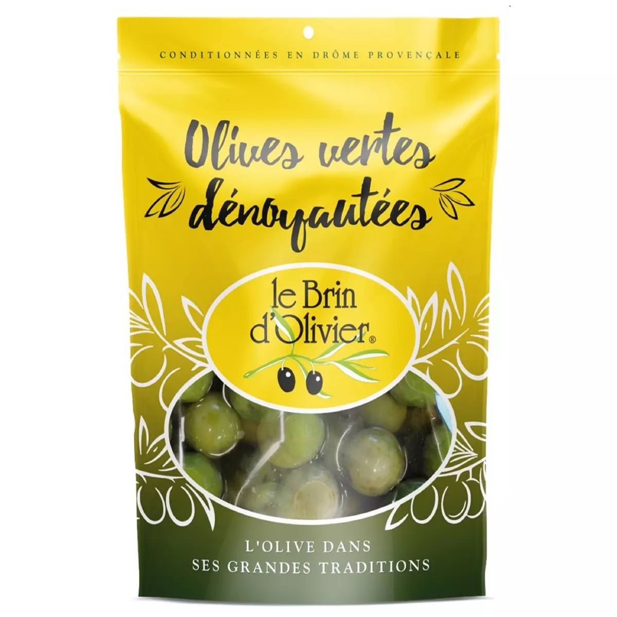 LE BRIN D'OLIVIER Olives vertes dénoyautées 350g