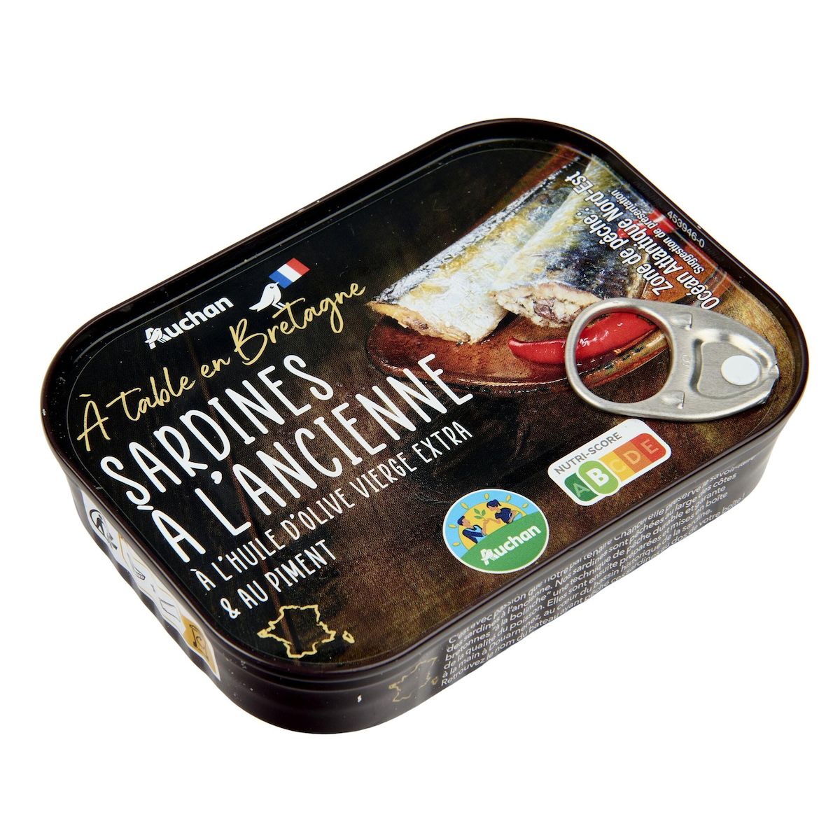 AUCHAN TERROIR CULTIVONS LE BON sardines à l'ancienne à l'huile d'olive vierge extra & au piment 115g