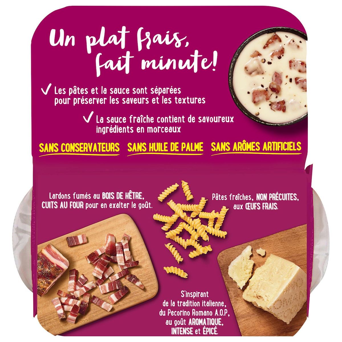 RANA Frais Minute Fusilli à la carbonara 1 portion 350g