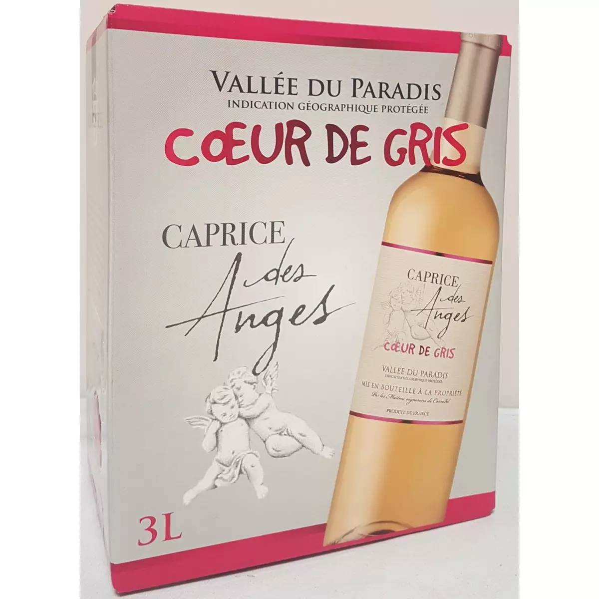 IGP Vallée du paradis Cœur de gris Caprice des Anges rosé bib 3l