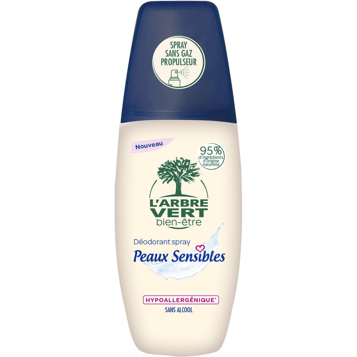L'ARBRE VERT Déodorant spray hypoallergénique anti-traces peaux sensibles 75ml