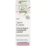 SO'BiO étic SO BIO ETIC Crème légère hydratante confort à l'huile de coco bio peaux normales à sèches