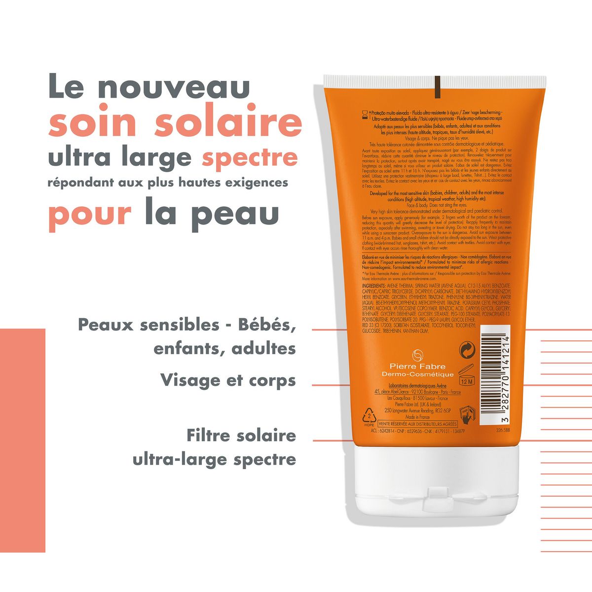 AVÈNE Solaire Intense protect SPF50+ peaux sensibles 150ml