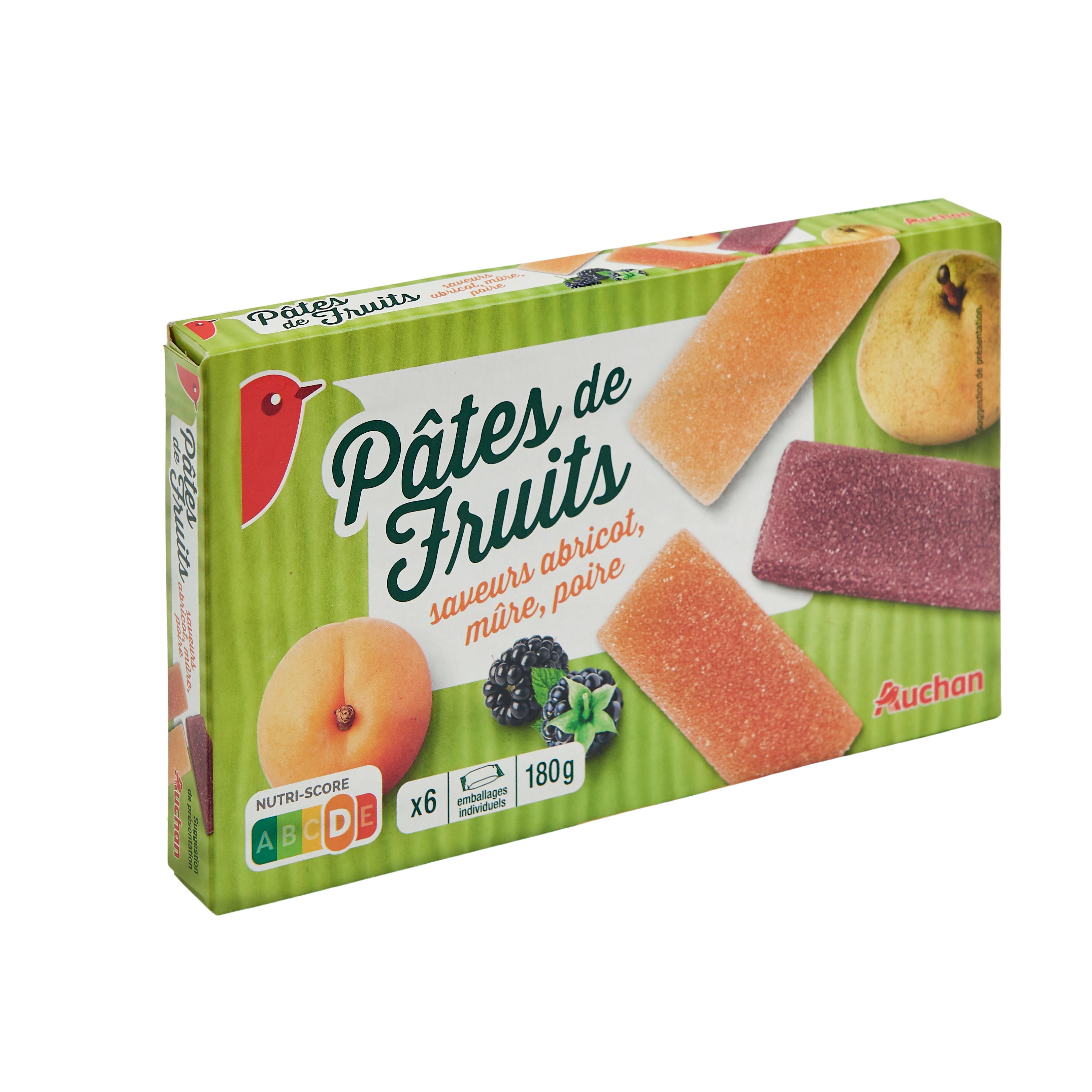 Voir la diapositive 2 : AUCHAN Pâtes de fruits 180g