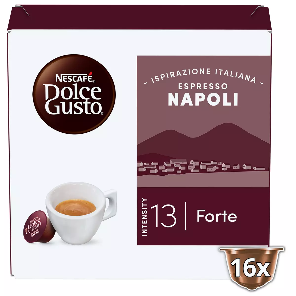 AUCHAN Capsules de café espresso intensité 7 compatibles Dolce Gusto 16  capsules 112g pas cher 