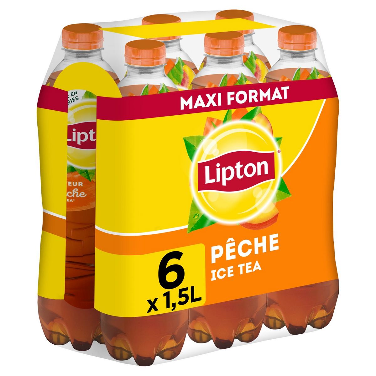 LIPTON Boisson Ice tea à base de thé saveur pêche  6x1.5l