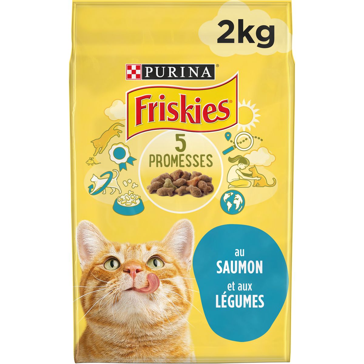 FRISKIES Croquettes au saumon et légumes pour chat 2kg