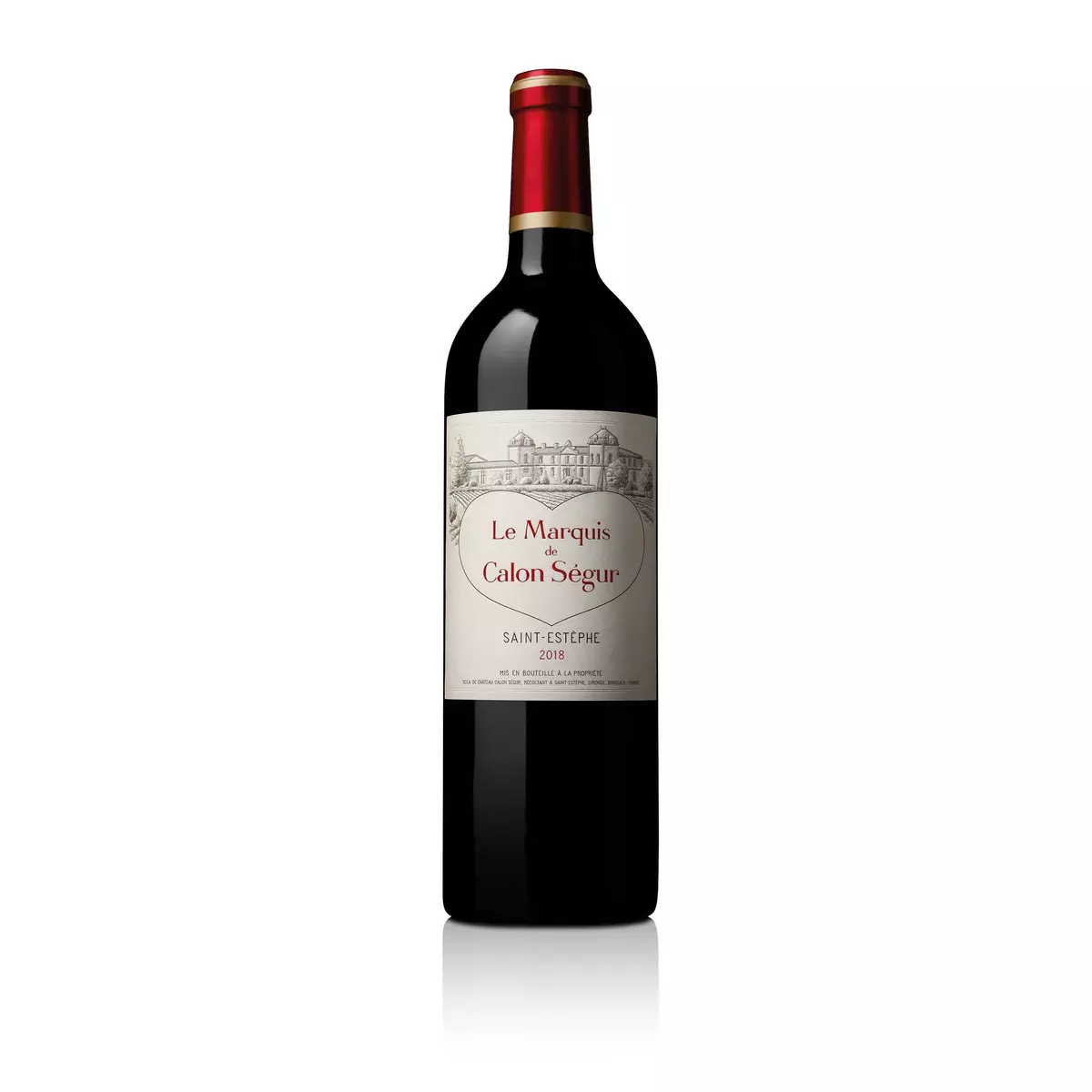Vin rouge AOP Saint-Estèphe Le Marquis de Calon Ségur second vin du Château Calon Ségur 2018 75cl