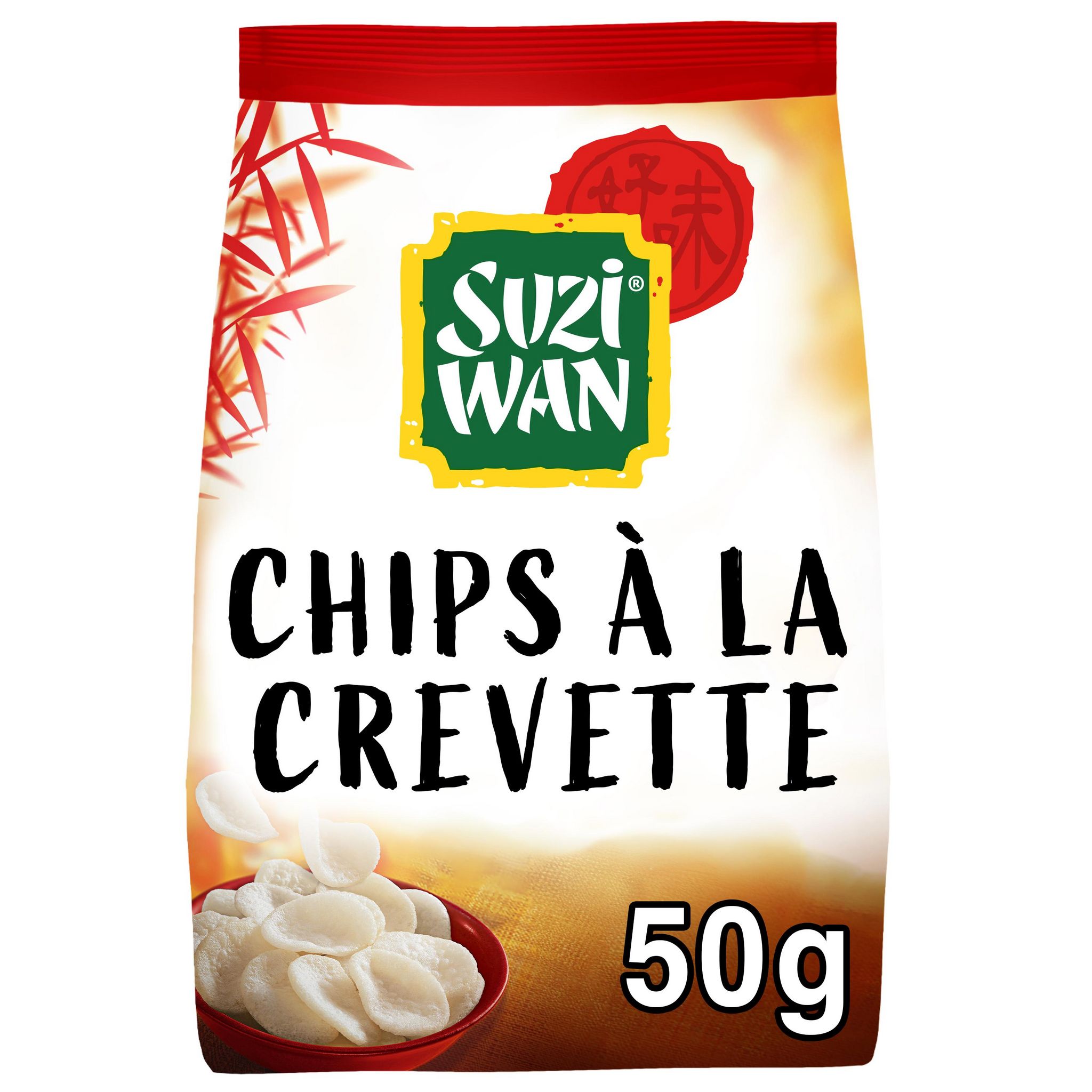 Voir la diapositive 2 : SUZI WAN Chips à la crevettes 50g