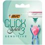 Voir la diapositive 2 : BIC Recharge lames de rasoir système clic soleil 3 sensitive 4 recharges