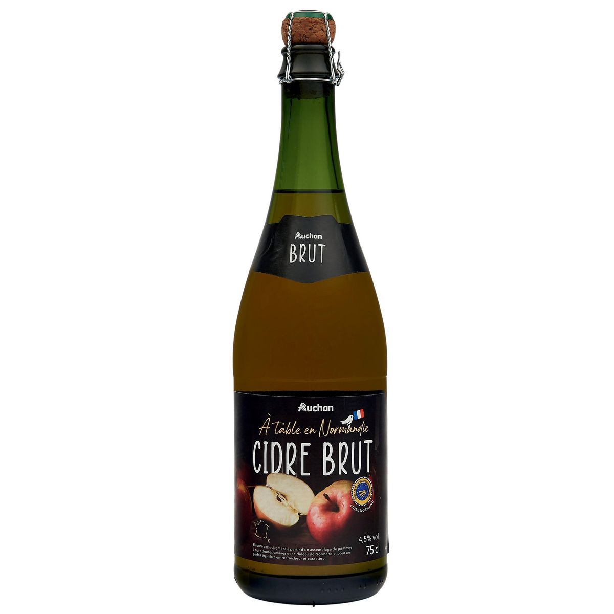 AUCHAN TERROIR Cidre brut Terroir IGP Normandie 4.5% 75cl
